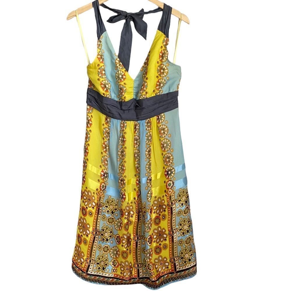 Anthropology Silk Halter Dress, Sz 8